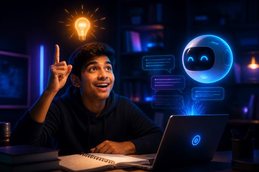 Student having a lightbulb moment while the Myndaq tutor explains a concept